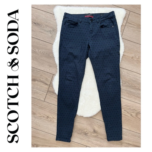 SCOTCH & SODA Midnight Blue Denim Pants Stars Size  29 - Picture 1 of 7